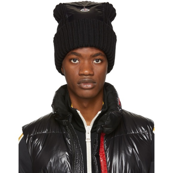 Moncler Snap Pocket Beanie Navy Blue